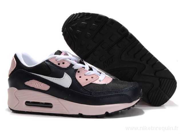 Rose Et Noir Chaussures Nike Air Max 90